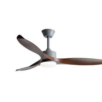 Modern black and dark wood copper dc ceiling fan living room remote