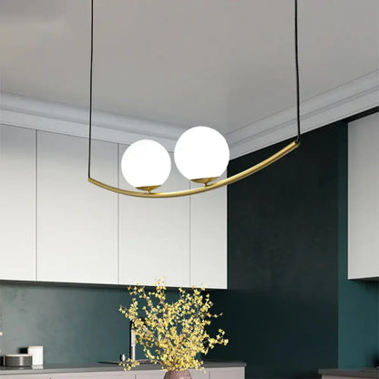 Modern black and gold bubble island light dining room pendant