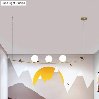 Modern black and gold bubble island light dining room pendant