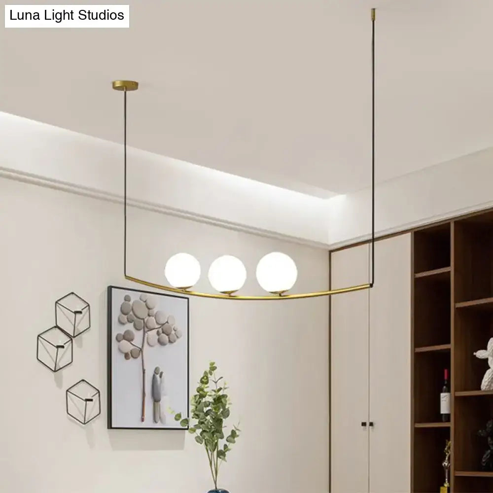 Modern black and gold bubble island light dining room pendant