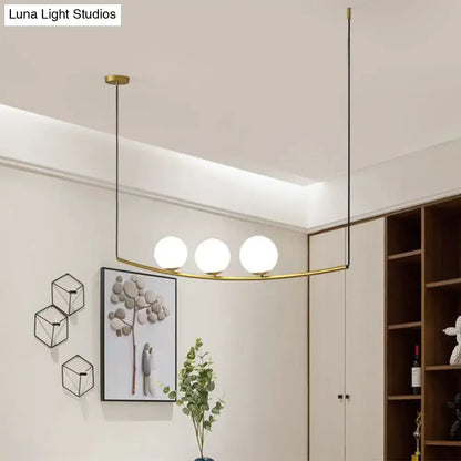 Modern black and gold bubble island light dining room pendant