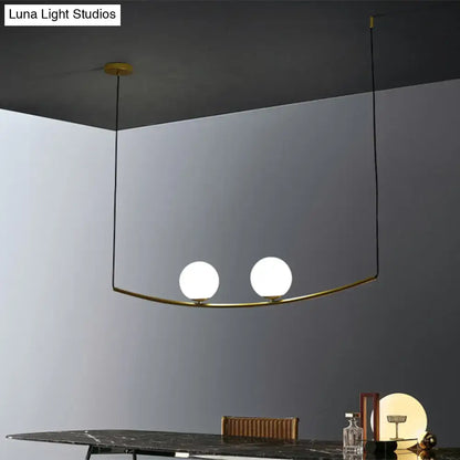 Modern black and gold bubble island light dining room pendant