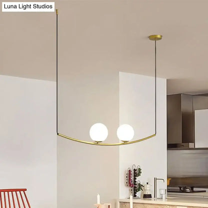 Modern black and gold bubble island light dining room pendant