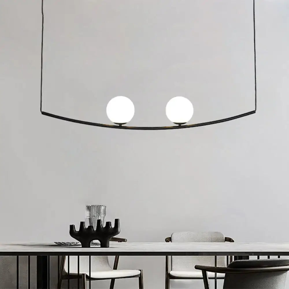 Modern black and gold bubble island light dining room pendant