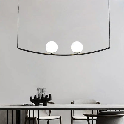 Modern black and gold bubble island light dining room pendant
