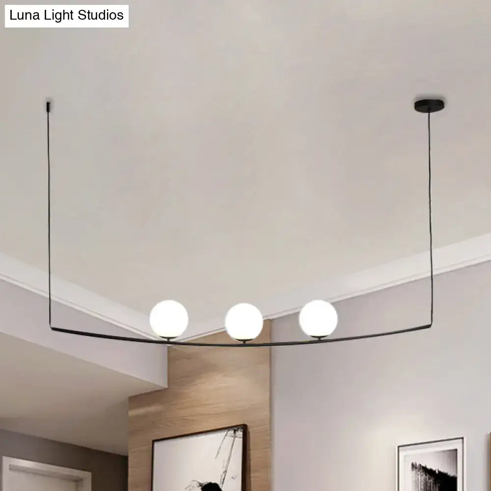 Modern black and gold bubble island light dining room pendant
