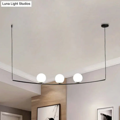 Modern black and gold bubble island light dining room pendant