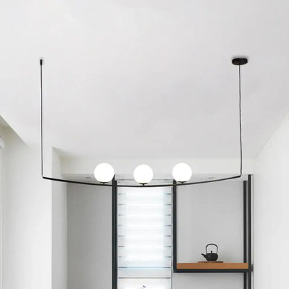 Modern black and gold bubble island light dining room pendant