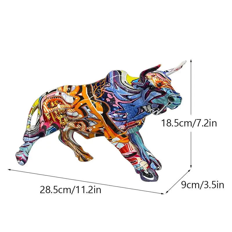 Modern black and gold bull statue living room decor figurine