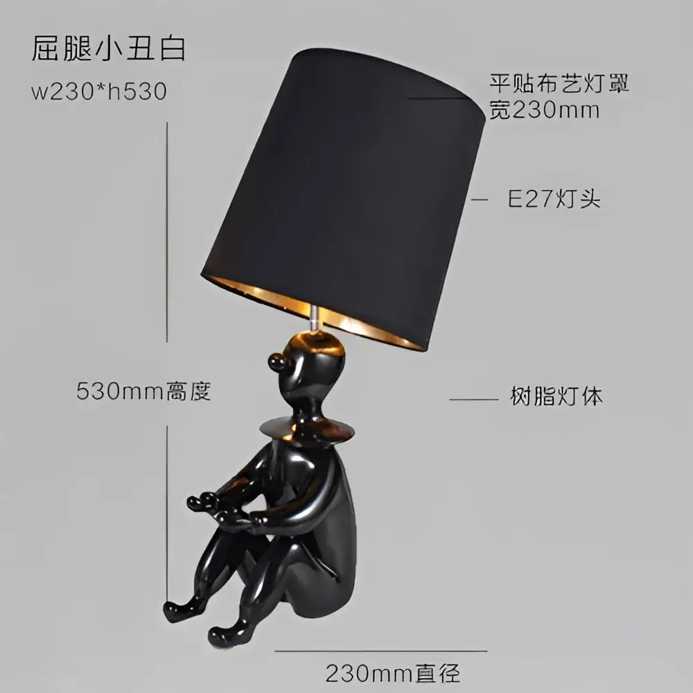 Modern black and gold ceramic clown desk lamp bedroom light