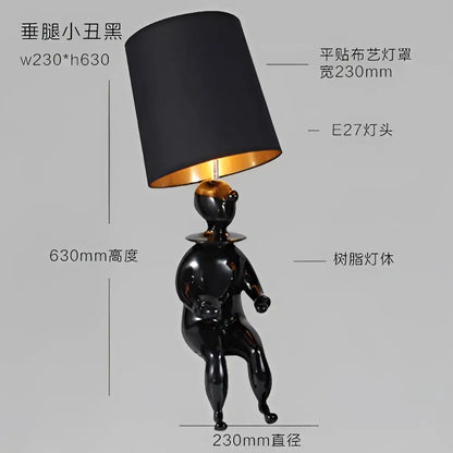 Modern black and gold ceramic clown desk lamp bedroom light