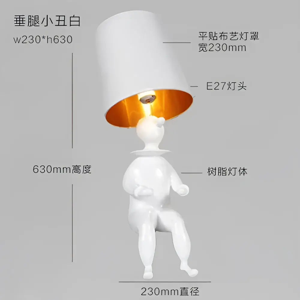 Modern black and gold ceramic clown desk lamp bedroom light