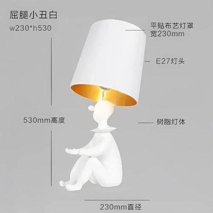 Modern black and gold ceramic clown desk lamp bedroom light