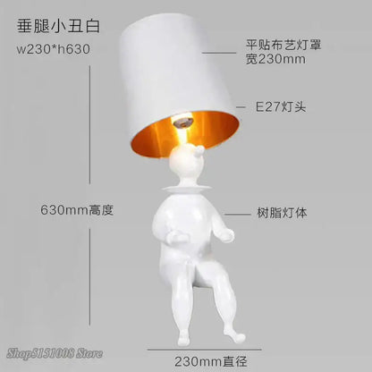Modern black and gold ceramic clown desk lamp bedroom light