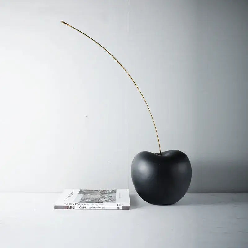 Modern black and gold cherry resin sculpture living room decor