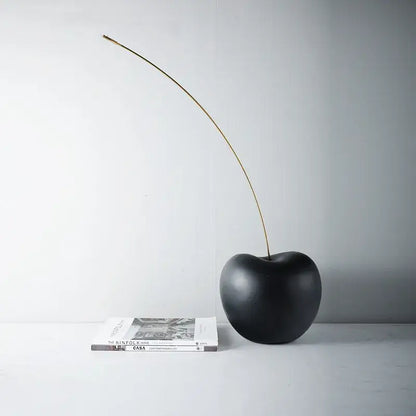 Modern black and gold cherry resin sculpture living room decor
