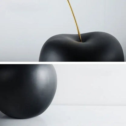 Modern black and gold cherry resin sculpture living room decor