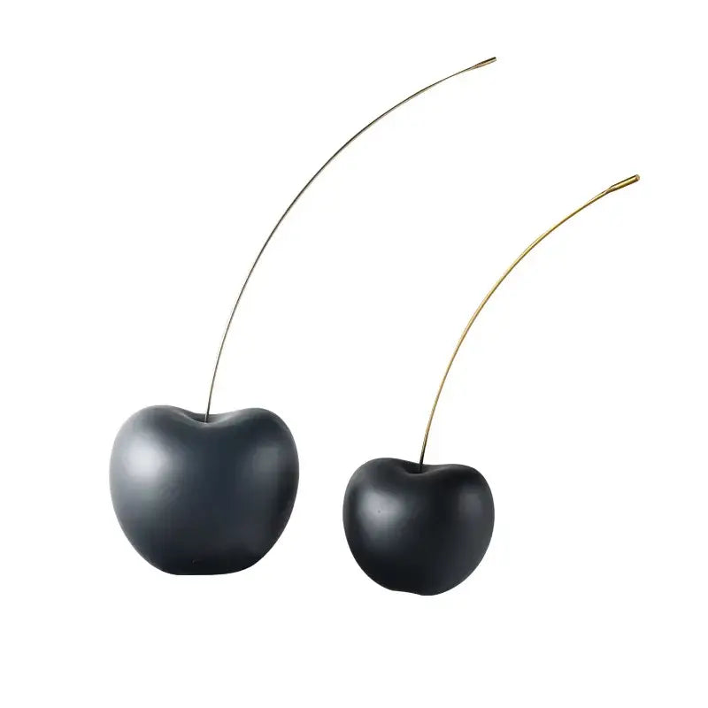 Modern black and gold cherry resin sculpture living room decor