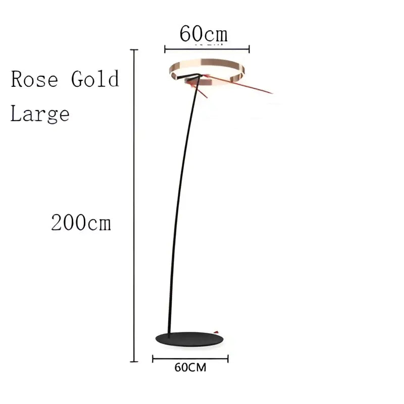 Modern black and gold circular luminescence led floor lamp living room