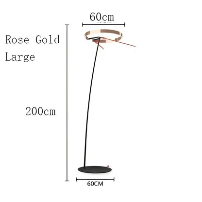 Modern black and gold circular luminescence led floor lamp living room