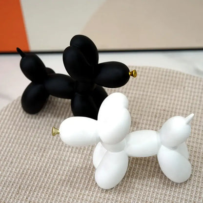 Modern black and gold crackle balloon dog sculpture living room decor
