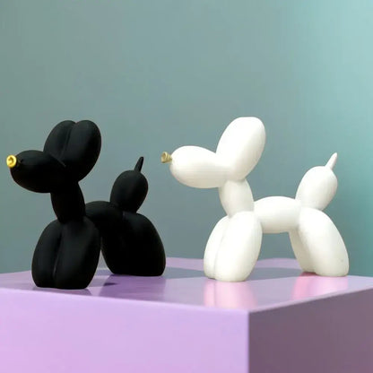 Modern black and gold crackle balloon dog sculpture living room decor