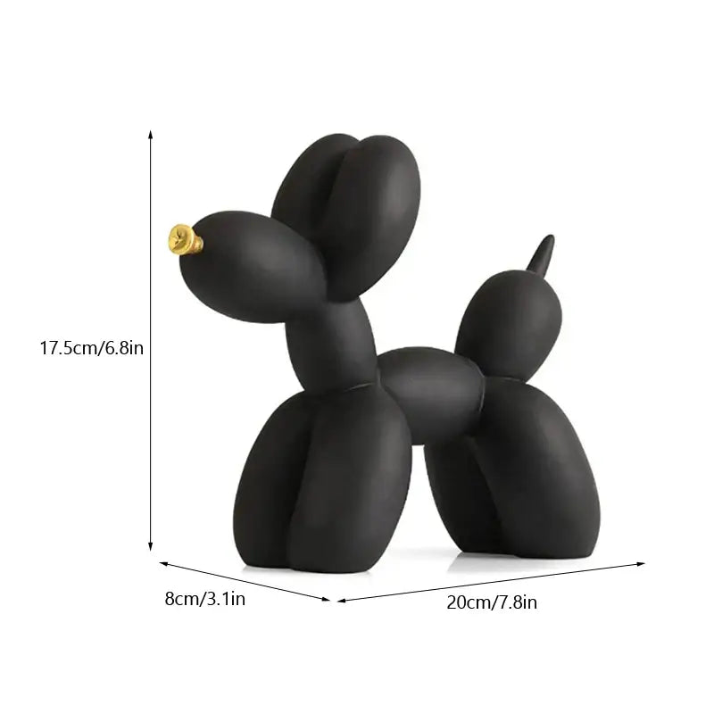 Modern black and gold crackle balloon dog sculpture living room decor