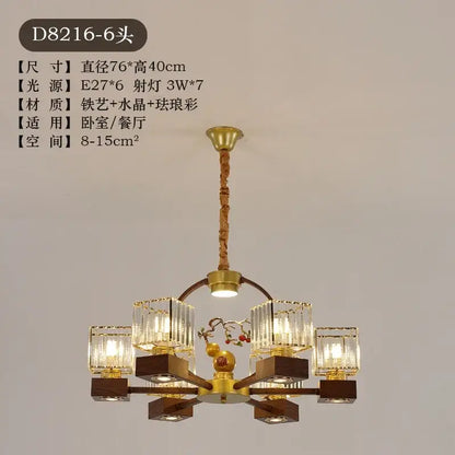 Modern black and gold crystal dining room chandelier with vine design