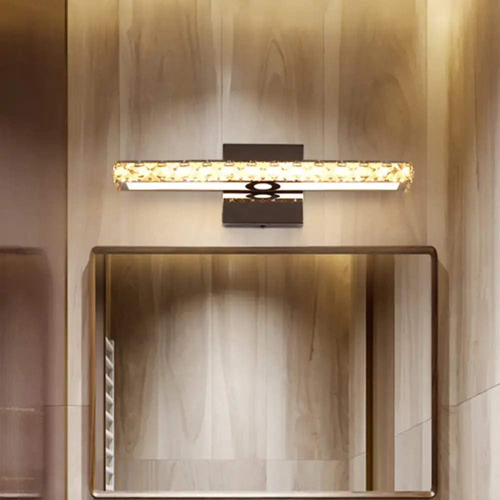 Modern black and gold crystal led wall light bathroom fixture