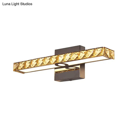 Modern black and gold crystal led wall light bathroom fixture