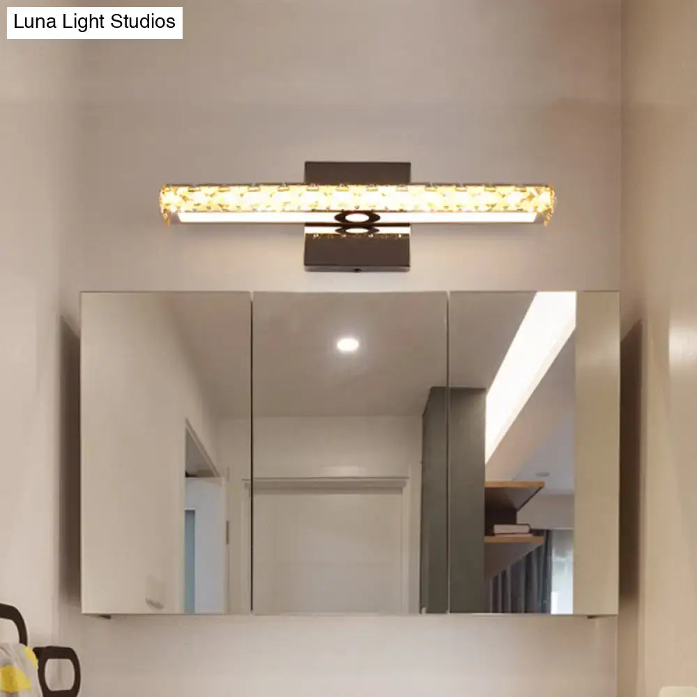 Modern black and gold crystal led wall light bathroom fixture