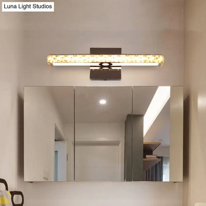 Modern black and gold crystal led wall light bathroom fixture