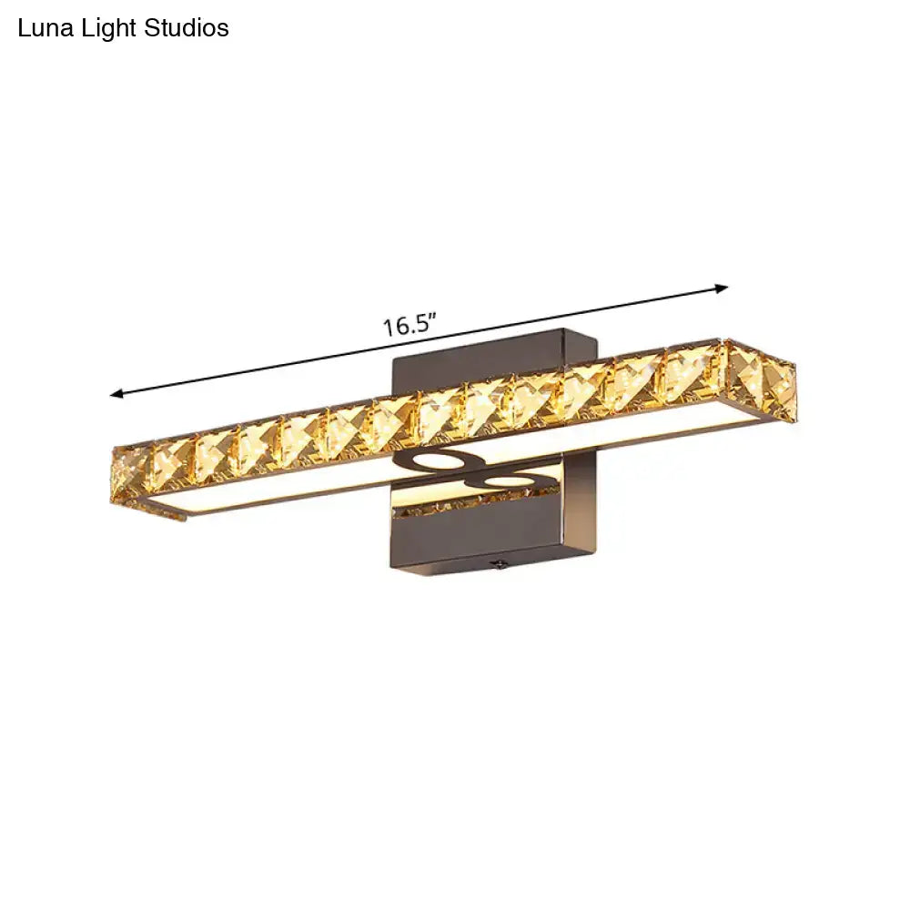 Modern black and gold crystal led wall light bathroom fixture