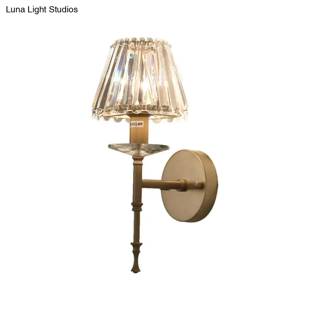 Modern black and gold crystal wall light living room e12 fixture