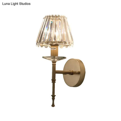 Modern black and gold crystal wall light living room e12 fixture