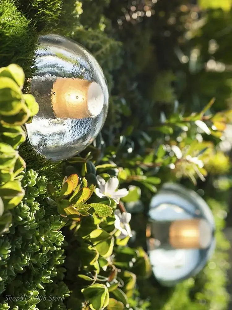 Modern black and gold crystal wall light outdoor spherical ornament