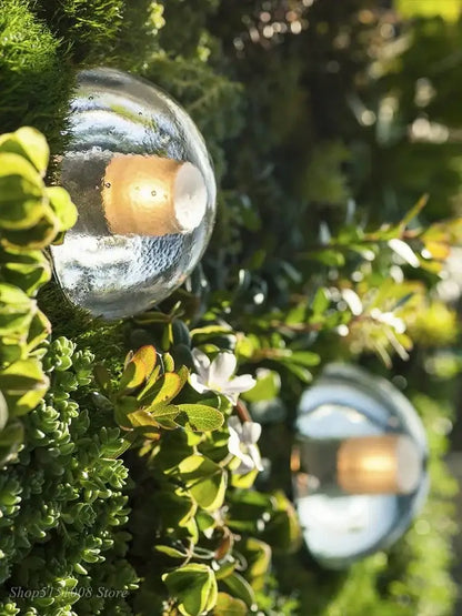 Modern black and gold crystal wall light outdoor spherical ornament