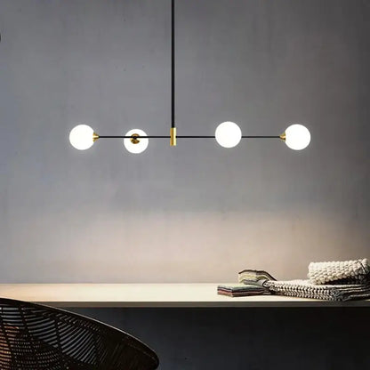 Modern black and gold glass ball pendant chandelier dining room