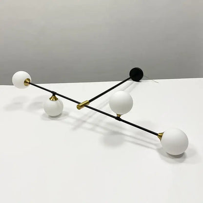 Modern black and gold glass ball pendant chandelier dining room