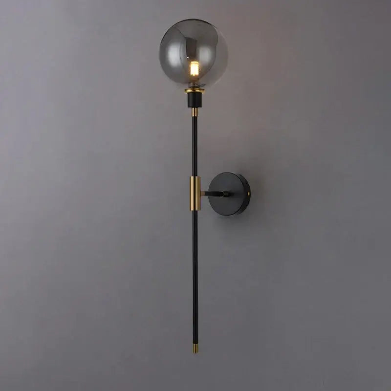 Modern black and gold glass ball wall lamp for living room decor