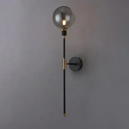 Modern black and gold glass ball wall lamp for living room decor