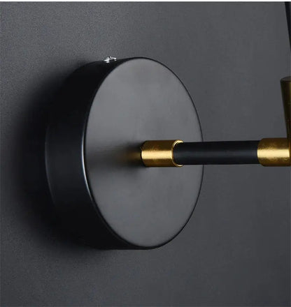 Modern black and gold glass ball wall lamp for living room decor