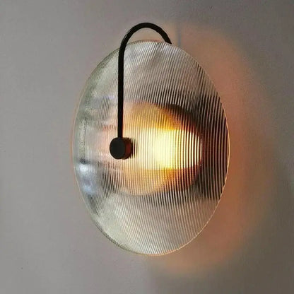 Modern black and gold glass stripe wall lamp bedroom sconce