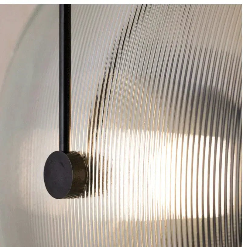 Modern black and gold glass stripe wall lamp bedroom sconce