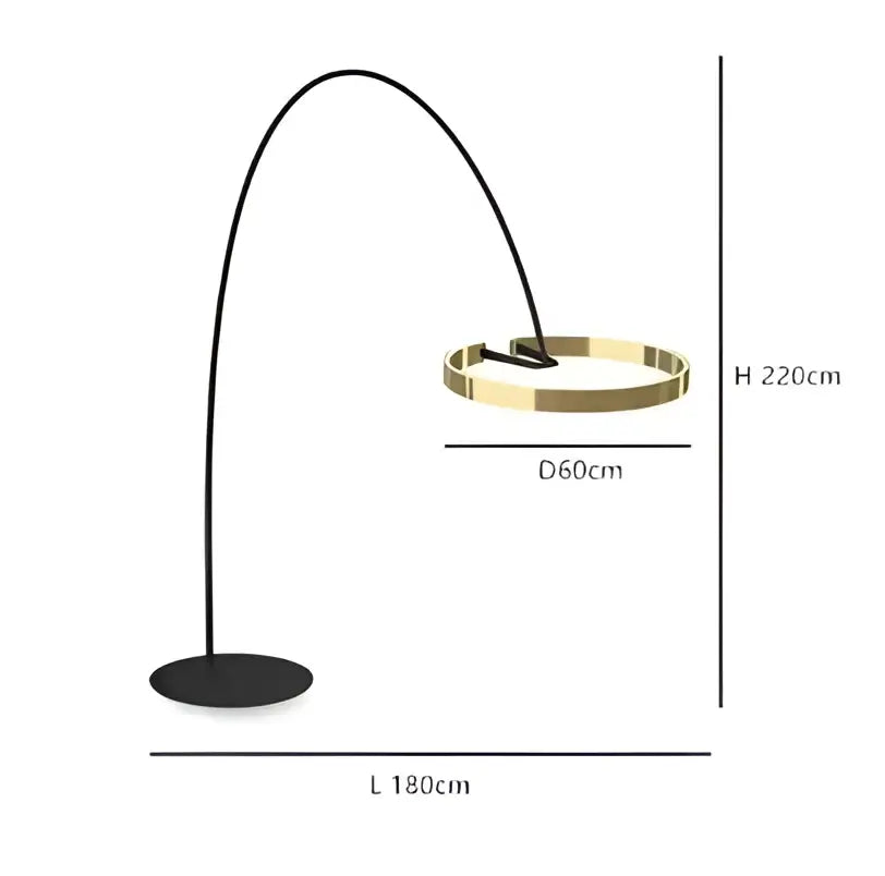 Modern black and gold led floor lamp for living room