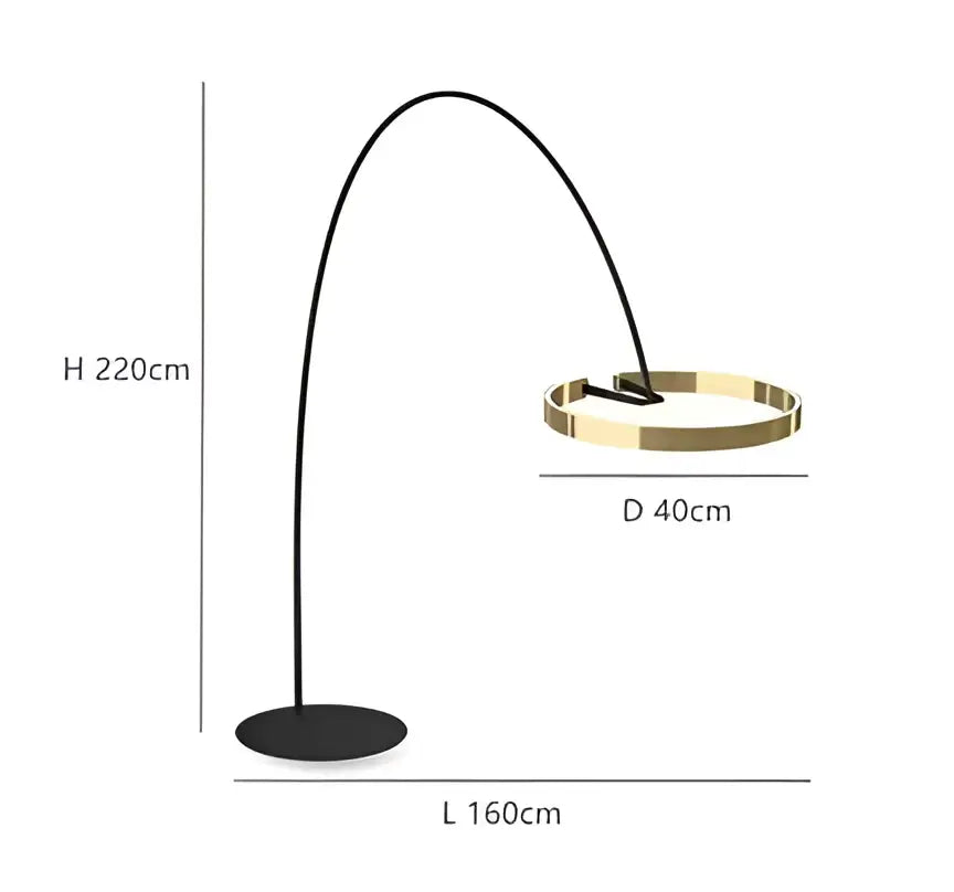 Modern black and gold led floor lamp for living room