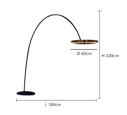 Modern black and gold led floor lamp for living room