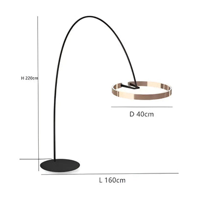 Modern black and gold led floor lamp for living room