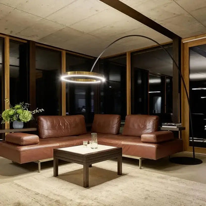 Modern black and gold led floor lamp for living room