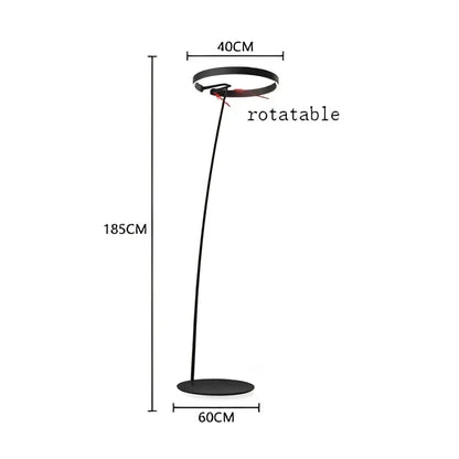 Modern black and gold led floor lamp for living room